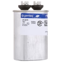 Genteq Capacitor, Polypro Metallized, Cap 15 uF, Tol 6%, 370 AC, QC, Motor Run, Oval