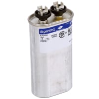 Genteq Capacitor, Cap 15uF, Motor Run, 370 VAC, Oval, 1.25 X 3.88, Case Style A