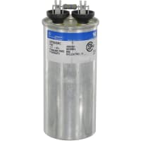 Genteq Capacitor, Polypro Metallized, Cap 45 uF, Tol 6%, 370 AC, QC, Motor Run, Rnd