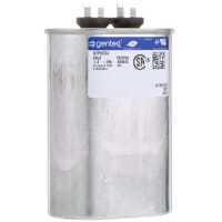 Genteq Capacitor, Polypropylene Film, Oval, 20uF, 3% Tolerance, 480 Volts