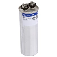 Genteq Capacitor, Polypro Metallized, Cap 50 uF, Tol 6%, 240 AC, QC, GP, Rnd