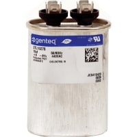 Genteq Capacitor, Polypro Metallized, Cap 10 uF, Tol 6%, 440 AC, QC, Motor Run, Oval