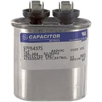 Genteq Capacitor, Polypro Metallized, Cap 3 uF, Tol 6%, 440 AC, QC, Motor Run, Oval