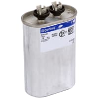 Genteq Capacitor, Polypro Metallized, Cap 15 uF, Tol 6%, 600 AC, QC, GP, Oval