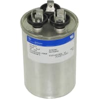 Genteq Capacitor, Metallized Polypro.Film, MotorRun, 30uF, 370, Round 2.0X2.88