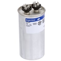 Genteq Capacitor, Polypro Metallized, Cap 40 uF, Tol 6%, 440 AC, QC, Motor Run, Rnd