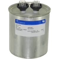 Genteq Capacitor;Metallized Polypro.Film;Motor Run;45uF;Vol-Rtg 440;Round 2.5X2.88