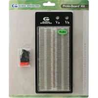 Global Specialties EXTERNALLY POWERED BREADBOARD, 1260 TIE POINTS, TRANSPARENT, ROHS