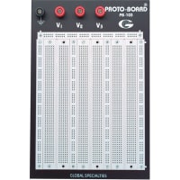 Global Specialties EXT POWERED BREADBOARD, 2250 TIE-POINTS, W ALUMINUM BCKPLATE