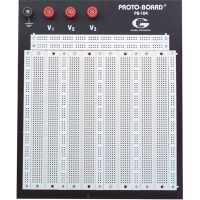 Global Specialties EXT POWERED BREADBOARD, 3060 TIE-POINTS, W ALUMINUM BCKPLATE