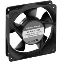 Globe Motors AC Fan, 230V, 120x120x25mm, 64/71CFM, 14/11W, 34/38dBA, 2700RPM, Terminals