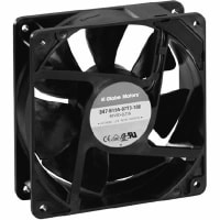 Globe Motors DC Fan, 12V, 120x120x38mm, 108CFM, 6.6W, 43dBA, 2950RPM, Wire Leads