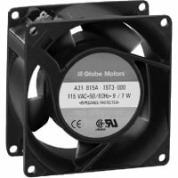 Globe Motors AC Fan, 230V, 80x80x38mm, 32CFM, 8/10W, 38dBA, 2700/3200RPM, Wire Leads