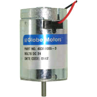 Globe Motors Motor, 12 VDC, 0.250 A (Max.) (No Load), 22.4 W, 5200 RPM (No Load), 4 Oz-in.