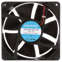 Globe Motors DC Fan, 24V, 120x120x38mm, 108CFM, 7.44W, 43dBA, 2950RPM, Wire Leads