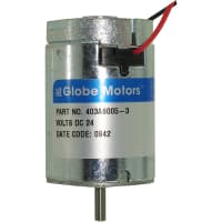 Globe Motors Motor, 24 VDC, 0.125 A (Max.) (No Load), 22.4 W, 5200 RPM (No Load), 4 Oz-in.