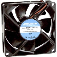 Globe Motors DC Fan, 24V, 80x80x25mm, 32CFM, 1.92W, 28dBA, 2700RPM, Wire Leads