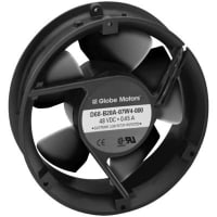 Globe Motors DC Fan, 48V, 173x51mm, Round, 240CFM, 15.84W, 58dBA, 3350RPM, Wire Leads