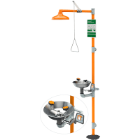 Guardian Equipment Safety Station, Eye/Face Wash, Shower Station, Stainless Steel Bowl