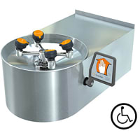 Guardian Equipment Eye and Face Wash Station, Wall Mntd, Barrier-Free, Stainless Steel Bowl w/Skir