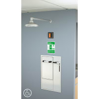 Guardian Equipment Safety Station, Recess Mounted, B-F, Wall Mntd Shower Head, w/Drain Pan