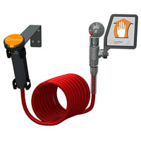 Guardian Equipment Drench Unit, Wall Mounted with 12' Coiled Nylon Drench Hose