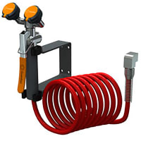 Guardian Equipment Eye Wash Station, Wall Mounted with 12' Nylon Coiled Drench Hose