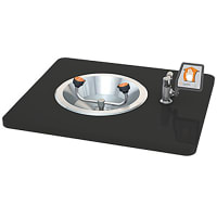 Guardian Equipment Eye Wash Station, Recess Deck Mounted, Flag Handle and Stainless Steel Bowl