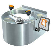 Guardian Equipment Eye Wash Station, Wall Mounted, Stainless Steel Bowl, Skirt and Flag Handle