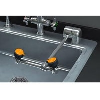 Guardian Equipment Eye Wash Station, AutoFlow Left Hand Deck Mounted with 90 Degree Swing Down