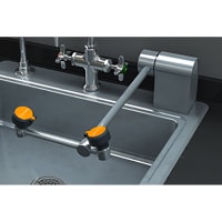 Guardian Equipment Eye Wash Station, AutoFlow Deck Mounted, All Stainless, 90 Degree Swing Down