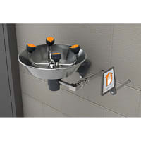 Guardian Equipment Eye and Face Wash Station, Wall Mounted, Freeze Resistant, Stainless Bowl