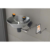 Guardian Equipment Eye and Face Wash Station, Wall Mounted, Freeze Resistant, Stainless Bowl