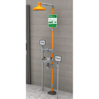 Guardian Equipment Safety Station, Eye and Face Wash, Freeze Resistant with Stainless Steel Bowl