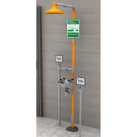 Guardian Equipment Safety Station, WideArea Eye and Face Wash, Freeze Resistant, w/Stainless Bowl