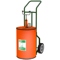 Guardian Equipment Portable Eye Wash Station, 15 Gal, Drench Hose, Orange Insul Jkt, w/Hand Truck