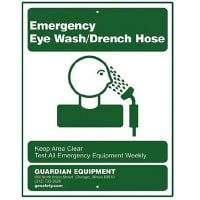 Guardian Equipment Sign, for Use with Eyewash/Drench Hose Combinations