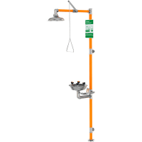 Guardian Equipment Safety Station, WideArea, Eye/Face Wash/Shower, Plastic Bowl, Stainless Steel