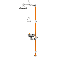 Guardian Equipment Safety Station, Eye/Face Wash, Shower Station, ABS Plastic Bowl, Stainless Stee