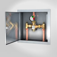 Guardian Equipment Tempering Valve, 13 Gpm - Lead Free, Recess Mounted Stainless Steel Cabinet