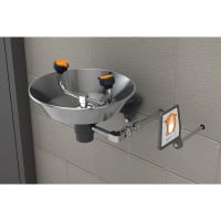 Guardian Equipment Eye and Face Wash, Wall Mounted, Vandal-Resistant, Stainless Steel Bowl