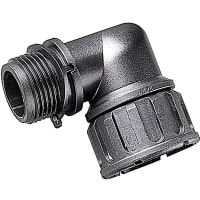 Harnessflex by ABB Solenoid Connector Interface, Sealed Fittings, 90 Deg Elbow, M27w, Nylon, Black