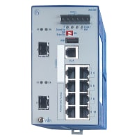 Hirschmann Ethernet Switch, Enhanced Mgmt, 8xRJ45 (10/100 Meg), 2x1Gig Fiber Prt, HNT000365