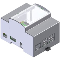 Hitaltech USA 4M DIN Rail mounting enclosure for Raspberry Pi B+, Pi 2 and Pi 3 Model B