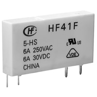 Hongfa Industrial Relay, 12VDC Coil, 6AAmp, 1 Form C Contact, N/A, HF41F Series