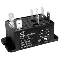 Hongfa Power Relay, 024A6VAC Coil, NO:30/NC:3Amp, 2 Form A Contact, N/A, HF92F Series