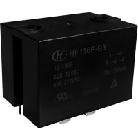 Hongfa Power Relay, 12VDC Coil, 50Amp, 2 Form A Contact, PCB, HF116F-G3 Series