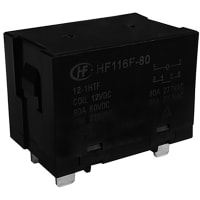 Hongfa Power Relay, 12VDC Coil, 80Amp, 1 Form A Contact, PCB, HF116F-80 Series