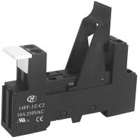 Hongfa Relay Socket for HF14FW/HF140FF relay, 10A, 2 Pole, DIN Rail or Screw