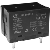 Hongfa Power Relay, 24VAC Coil, 25Amp, 2 Form A Contact, Flanged, HF116F-1 Series